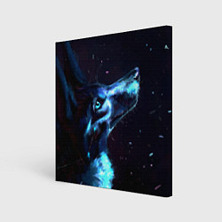 Холст квадратный Лунный волк, цвет: 3D-принт