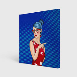 Холст квадратный Pop Art Girl, цвет: 3D-принт