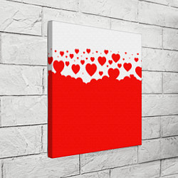 Холст квадратный Сердечки, цвет: 3D-принт — фото 2