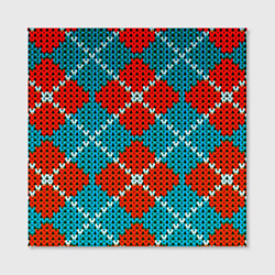 Холст квадратный Knitting pattern, цвет: 3D-принт — фото 2