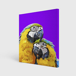 Холст квадратный Попугайчики, цвет: 3D-принт
