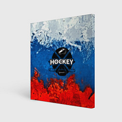 Холст квадратный Хоккей триколор, цвет: 3D-принт