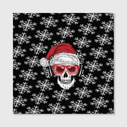 Холст квадратный Santa Skull хипстер, цвет: 3D-принт — фото 2