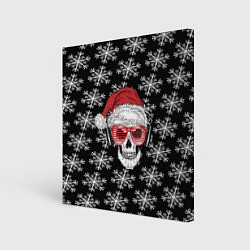 Холст квадратный Santa Skull хипстер, цвет: 3D-принт