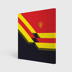 Холст квадратный Man UTD FC: Black style, цвет: 3D-принт