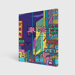 Холст квадратный Токио сити, цвет: 3D-принт