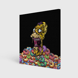 Холст квадратный Zombie Homer, цвет: 3D-принт