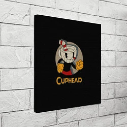 Холст квадратный Cuphead: Mugman, цвет: 3D-принт — фото 2
