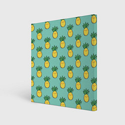 Холст квадратный Веселые ананасы, цвет: 3D-принт