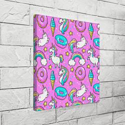 Холст квадратный Сказочные единороги, цвет: 3D-принт — фото 2