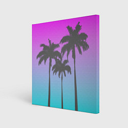 Холст квадратный Пальмы 80s, цвет: 3D-принт