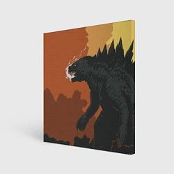 Холст квадратный Godzilla: Monster Smoke, цвет: 3D-принт