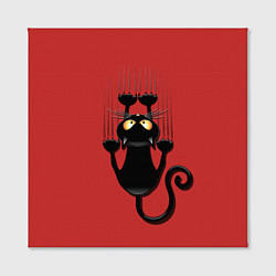 Холст квадратный Черный кот, цвет: 3D-принт — фото 2