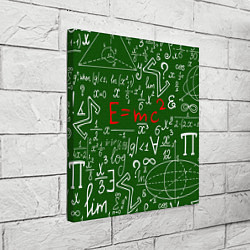 Холст квадратный E=mc2: Green Style, цвет: 3D-принт — фото 2