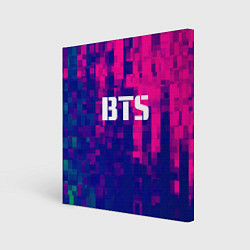 Холст квадратный BTS: Blue & Pink Neon, цвет: 3D-принт