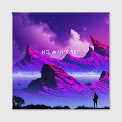Холст квадратный No Man's Sky: Neon Mountains, цвет: 3D-принт — фото 2