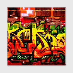 Холст квадратный Red Graffiti, цвет: 3D-принт — фото 2