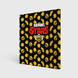 Холст квадратный Brawl Stars: Yellow Style, цвет: 3D-принт