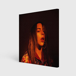 Холст квадратный BILLIE EILISH: Red Mood, цвет: 3D-принт