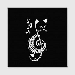 Холст квадратный Музыкальный кот, цвет: 3D-принт — фото 2