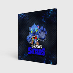 Холст квадратный Brawl Stars Blue Hex, цвет: 3D-принт