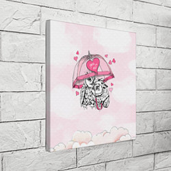 Холст квадратный Влюбленные совушки, цвет: 3D-принт — фото 2