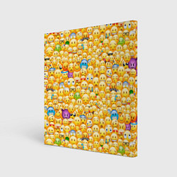Холст квадратный Смайлики Emoji, цвет: 3D-принт