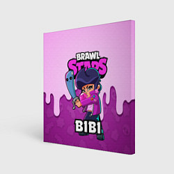 Холст квадратный BRAWL STARS BIBI, цвет: 3D-принт