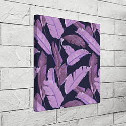 Холст квадратный Tropical leaves 4 purple, цвет: 3D-принт — фото 2