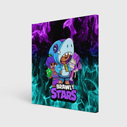 Холст квадратный BRAWL STARS LEON SHARK, цвет: 3D-принт