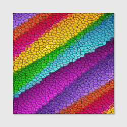 Холст квадратный Яркая мозаика радуга диагональ, цвет: 3D-принт — фото 2