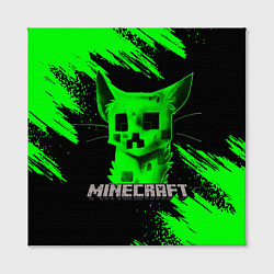 Холст квадратный MINECRAFT CREEPER CAT, цвет: 3D-принт — фото 2