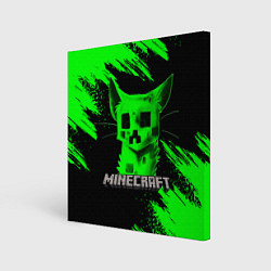 Холст квадратный MINECRAFT CREEPER CAT, цвет: 3D-принт