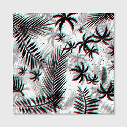 Холст квадратный ПАЛЬМЫ TROPICAL GLITCH, цвет: 3D-принт — фото 2