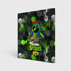 Холст квадратный Спайк brawl stars Spike, цвет: 3D-принт