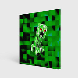 Холст квадратный Minecraft creeper, цвет: 3D-принт