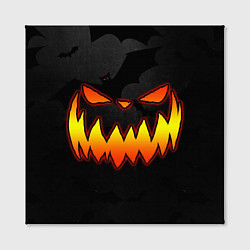 Холст квадратный Pumpkin smile and bats, цвет: 3D-принт — фото 2