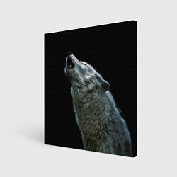 Холст квадратный Воющий волк, цвет: 3D-принт