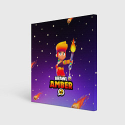 Холст квадратный BRAWL STARS AMBER, цвет: 3D-принт