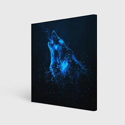 Холст квадратный Космический Волк, цвет: 3D-принт