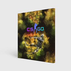 Холст квадратный CS GO Gold dust, цвет: 3D-принт