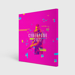 Холст квадратный Cyberpunk 2077, цвет: 3D-принт
