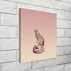 Холст квадратный Лиса кицунэ арт, цвет: 3D-принт — фото 2