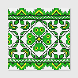 Холст квадратный Славянский Узор Зеленый, цвет: 3D-принт — фото 2