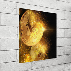 Холст квадратный БИТКОИН ЗОЛОТО BITCOIN GOLD, цвет: 3D-принт — фото 2