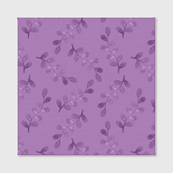 Холст квадратный Листья на фиолетовом фоне, цвет: 3D-принт — фото 2