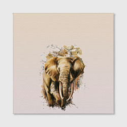 Холст квадратный Акварельный слон брызги, цвет: 3D-принт — фото 2