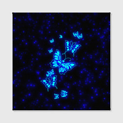 Холст квадратный Неоновые бабочки, цвет: 3D-принт — фото 2