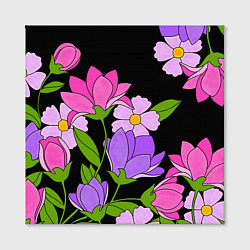 Холст квадратный Ночные цветы, цвет: 3D-принт — фото 2