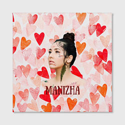 Холст квадратный Manizha на фоне сердечек, цвет: 3D-принт — фото 2